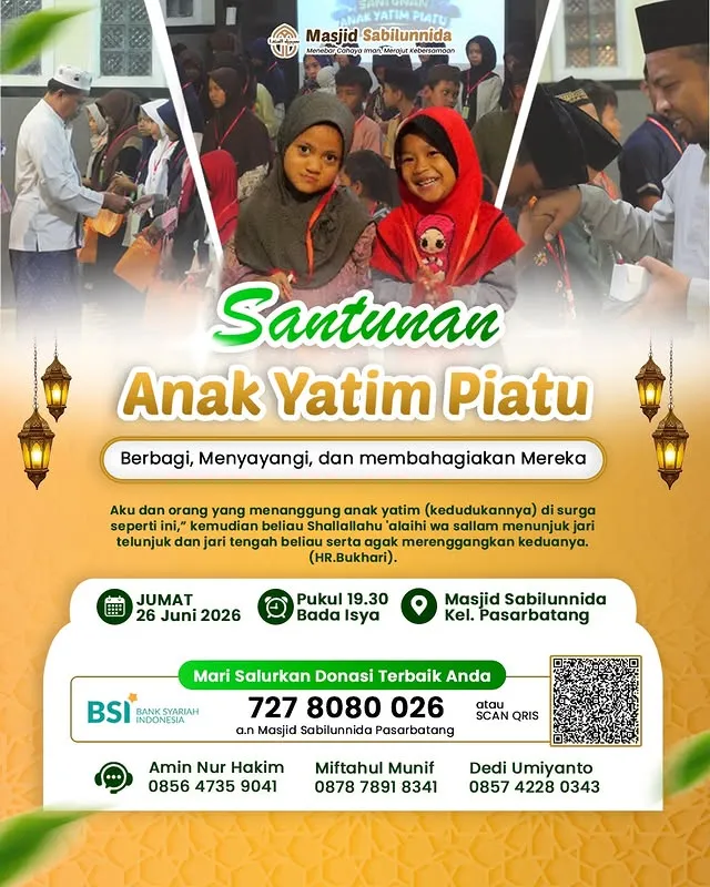 Santunan Anak Yatim Piatu ✨ Masjid Sabilunnida pasarbatang